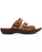 Clarks Laurieann Ruby Scalloped Twist Strap Slide Sandals