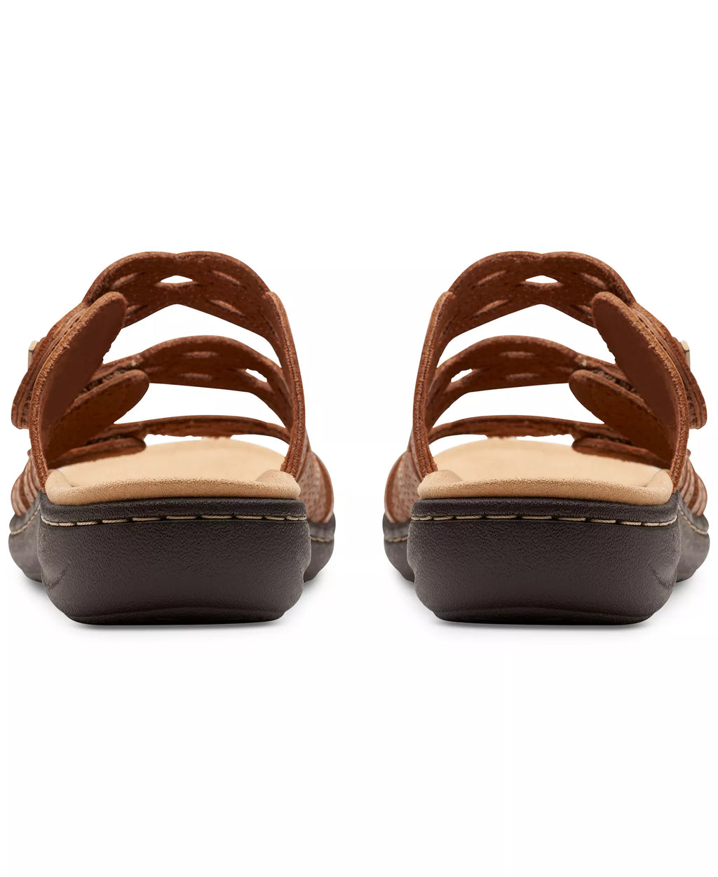 Clarks Laurieann Ruby Scalloped Twist Strap Slide Sandals