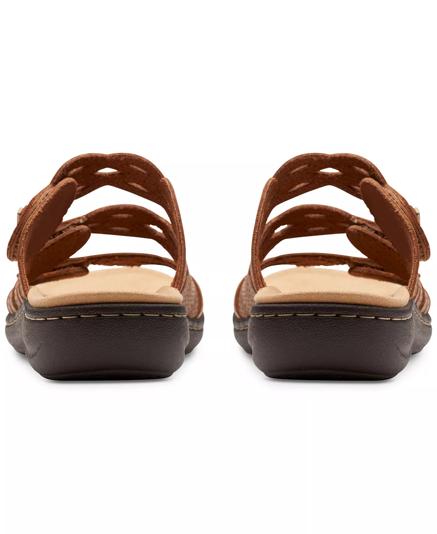 Clarks Laurieann Ruby Scalloped Twist Strap Slide Sandals