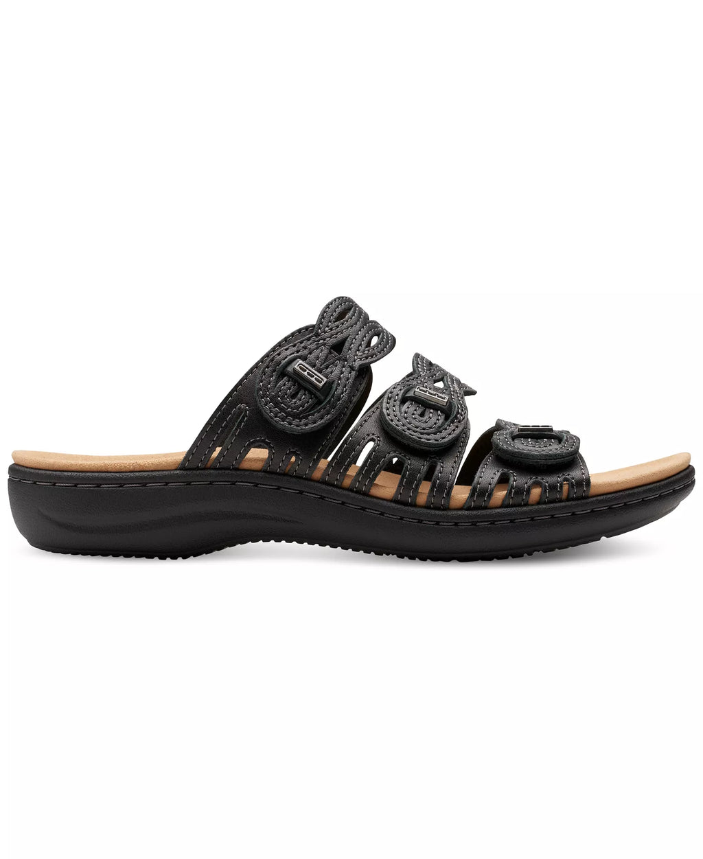 Clarks Laurieann Ruby Scalloped Twist Strap Slide Sandals