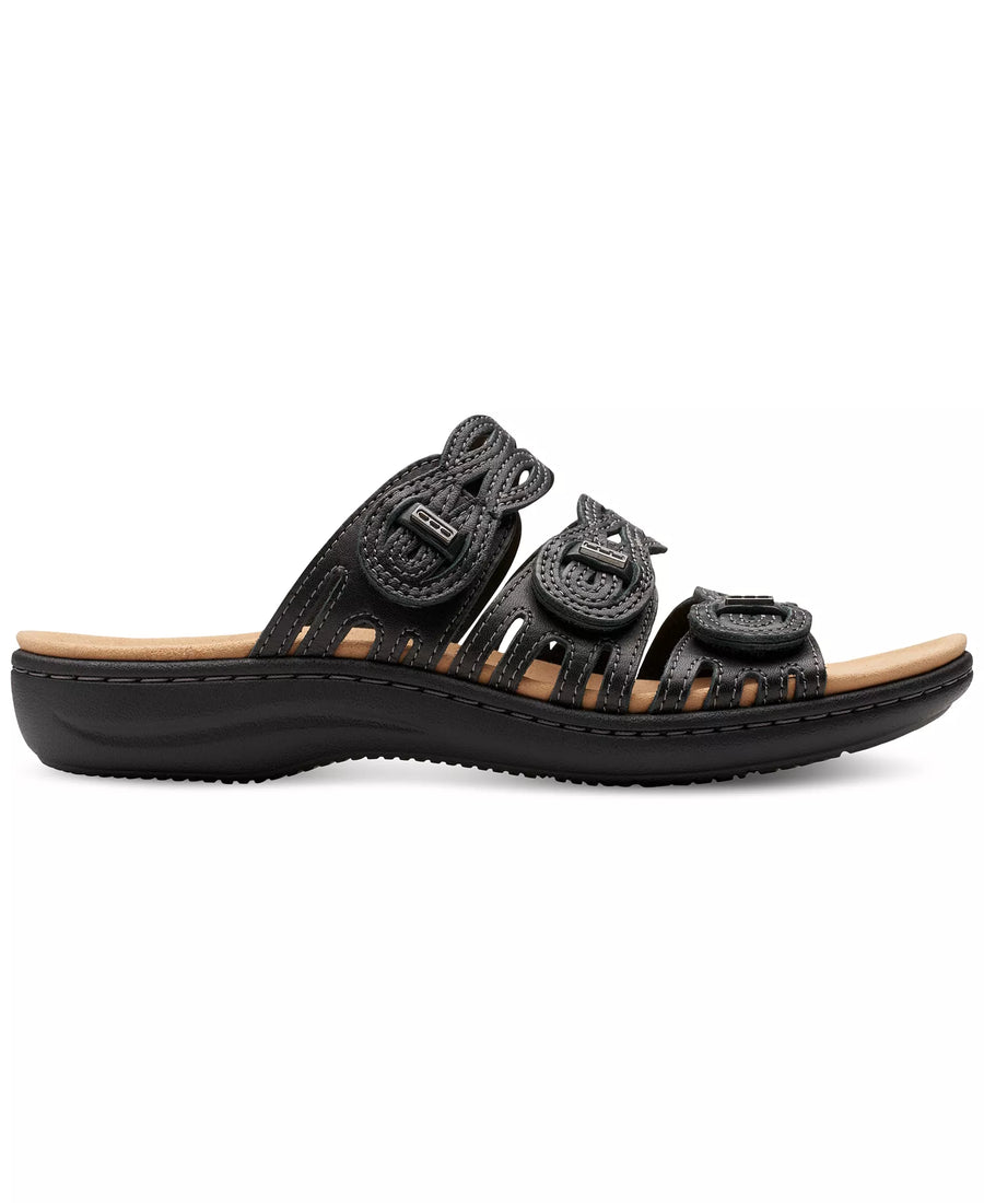 Clarks Laurieann Ruby Scalloped Twist Strap Slide Sandals