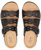 Clarks Laurieann Ruby Scalloped Twist Strap Slide Sandals