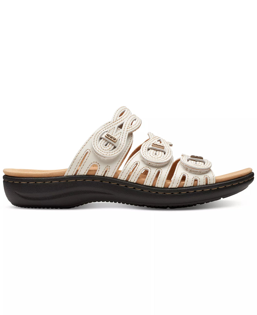 Clarks Laurieann Ruby Scalloped Twist Strap Slide Sandals