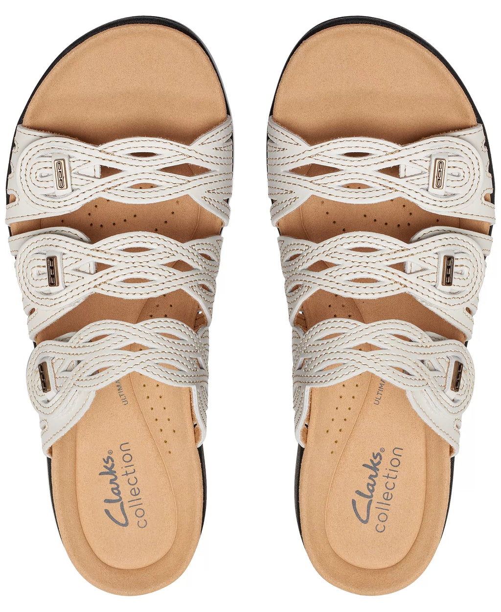 Clarks Laurieann Ruby Scalloped Twist Strap Slide Sandals