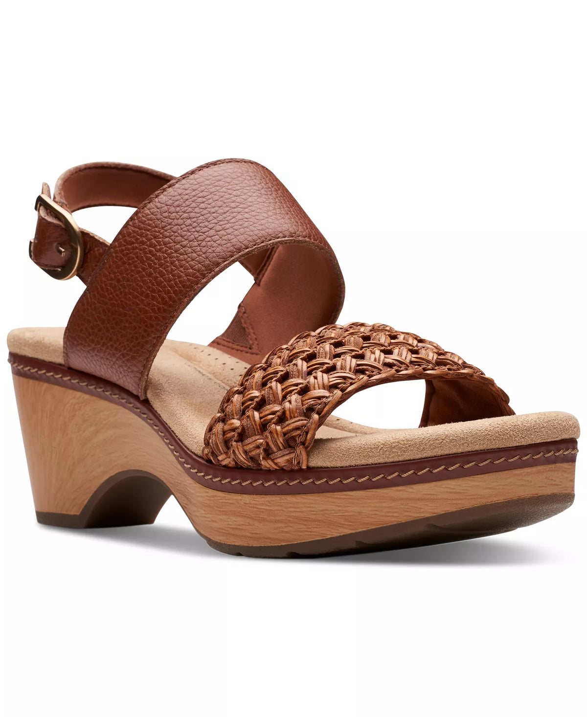Clarks Seannah Step Woven Strap Clog-Style Platform Sandals 