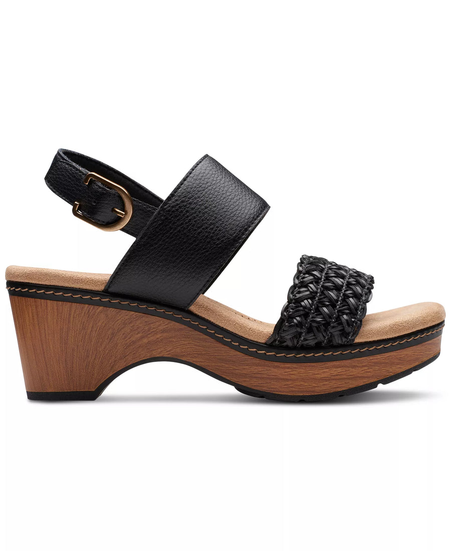 Clarks Seannah Step Woven Strap Clog-Style Platform Sandals 
