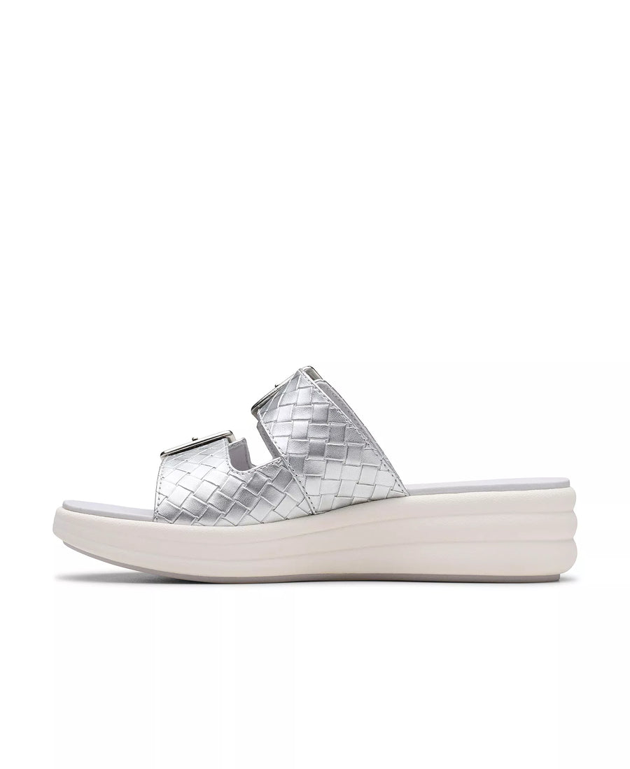 Clarks Women's Drift Buckle Slip-On Slide Wedge Sandals