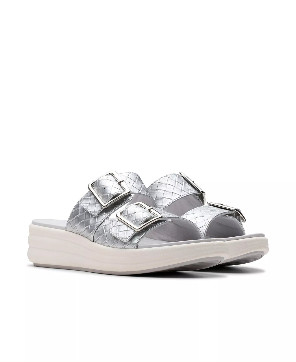 Clarks Women's Drift Buckle Slip-On Slide Wedge Sandals
