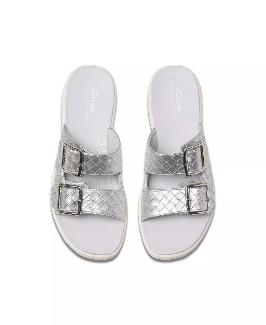 Clarks Women's Drift Buckle Slip-On Slide Wedge Sandals