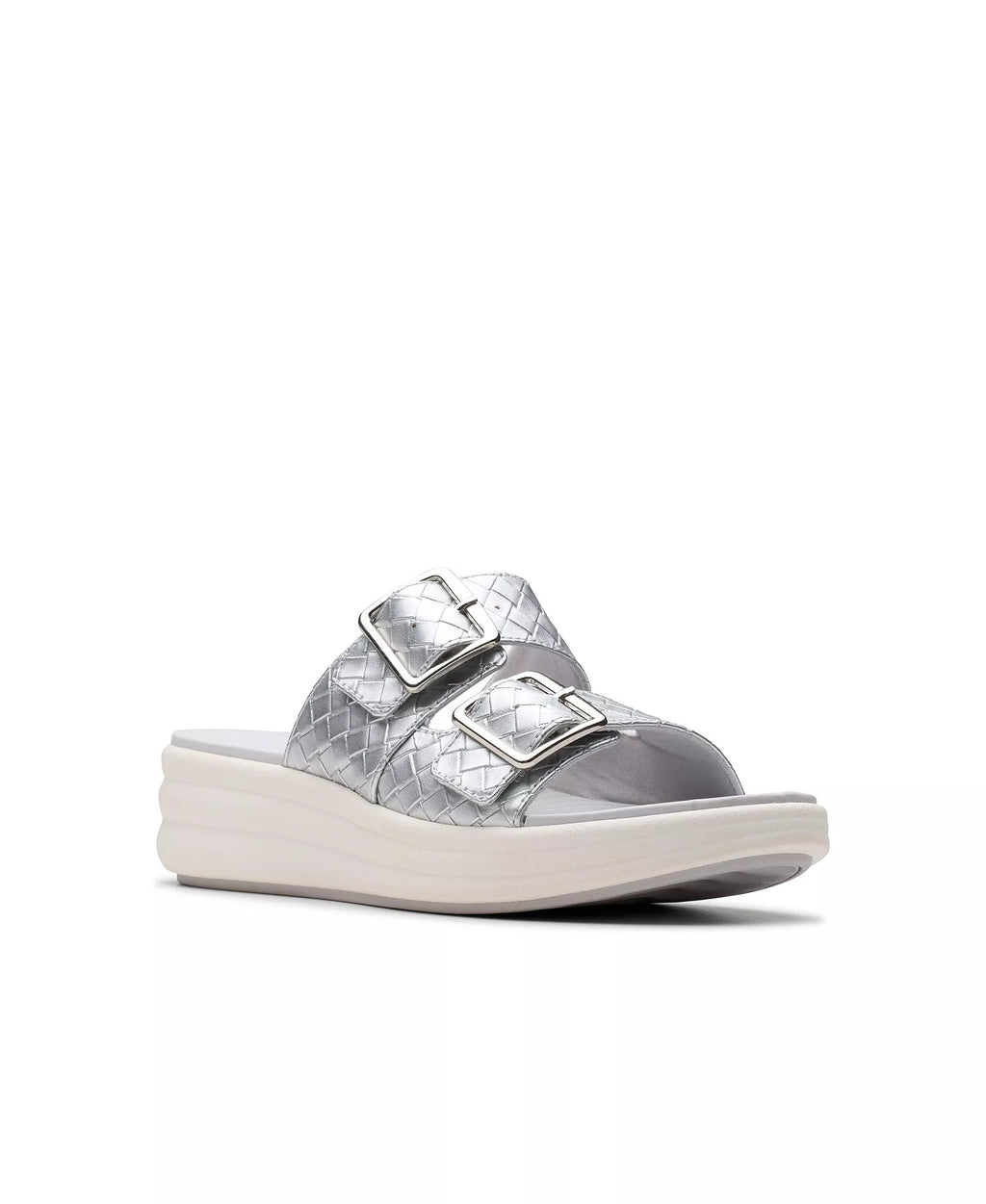 Clarks Women's Drift Buckle Slip-On Slide Wedge Sandals