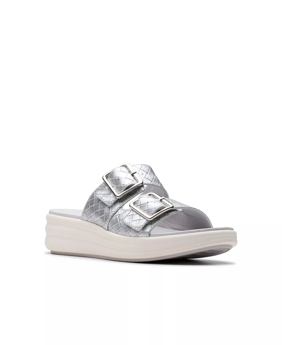 Clarks Women's Drift Buckle Slip-On Slide Wedge Sandals