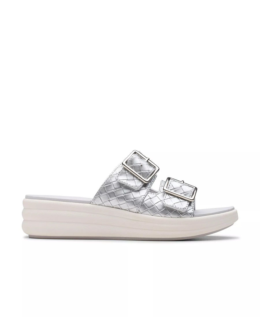Clarks Women's Drift Buckle Slip-On Slide Wedge Sandals
