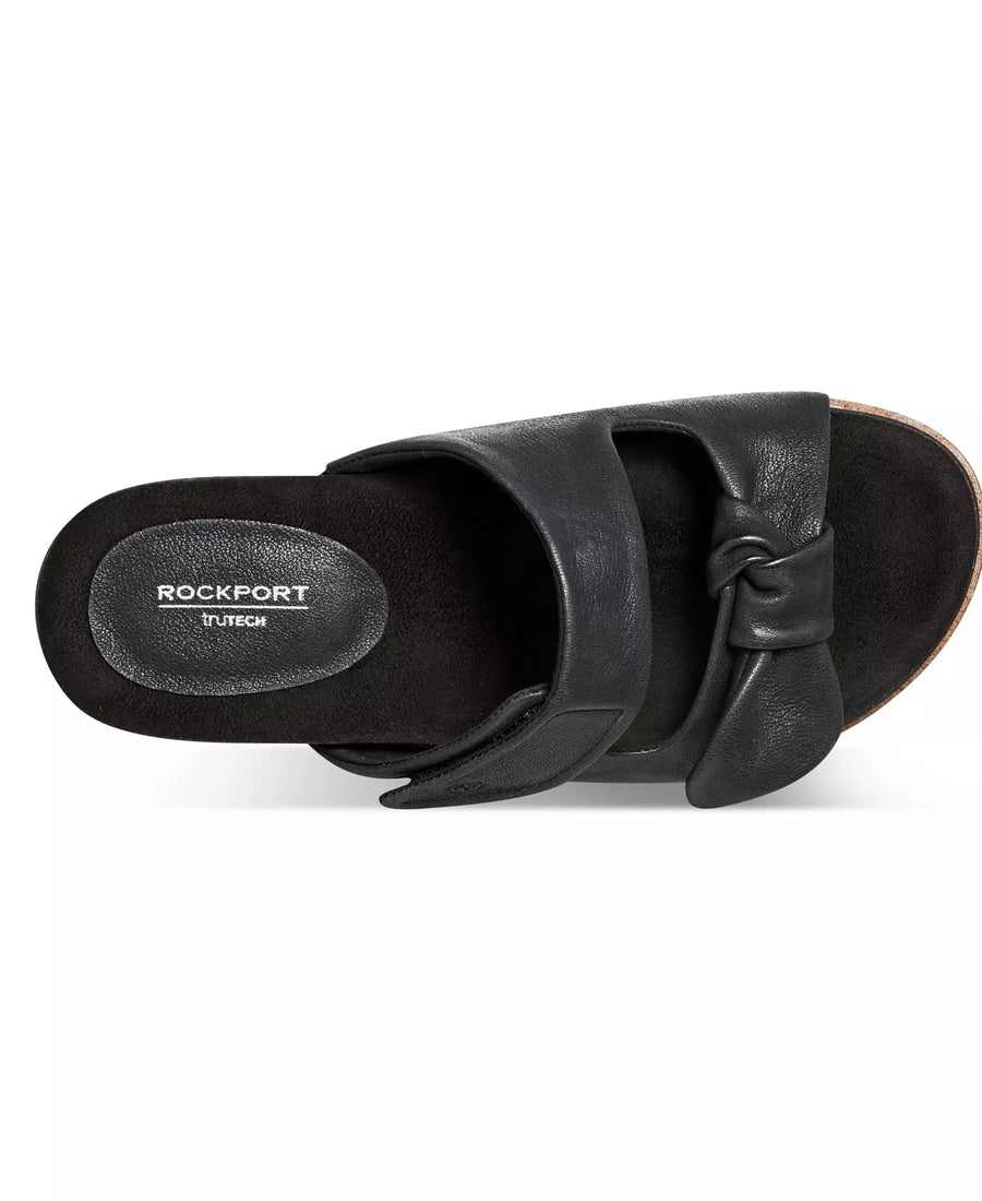 Rockport Women's Zova Bow Flat Slip-On Footbed Sandals