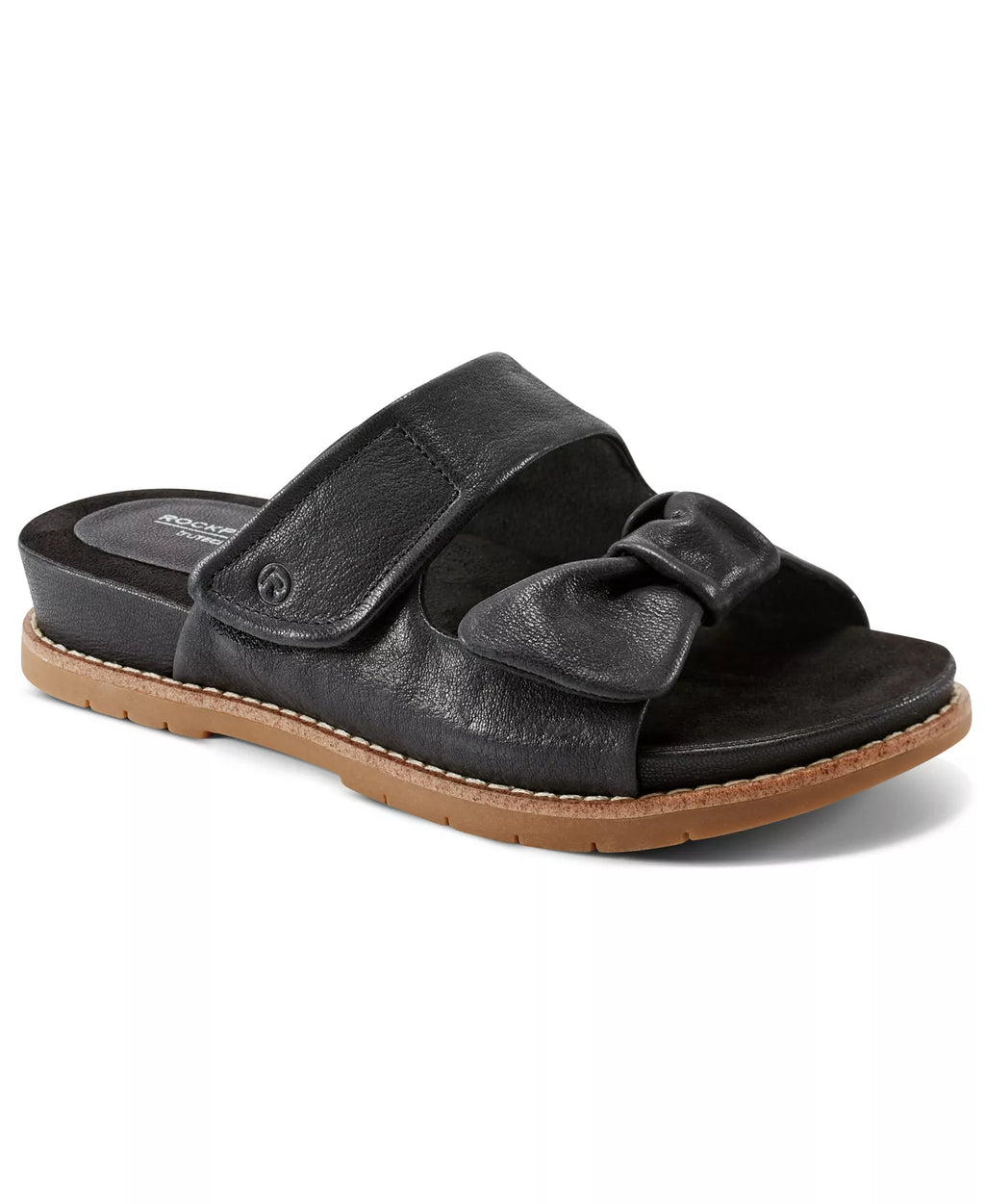 Rockport Women's Zova Bow Flat Slip-On Footbed Sandals