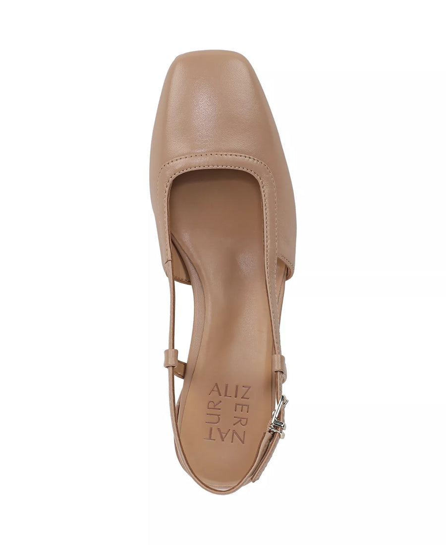 Naturalizer Women's Harper Block Heel Square Toe Slingback Pumps