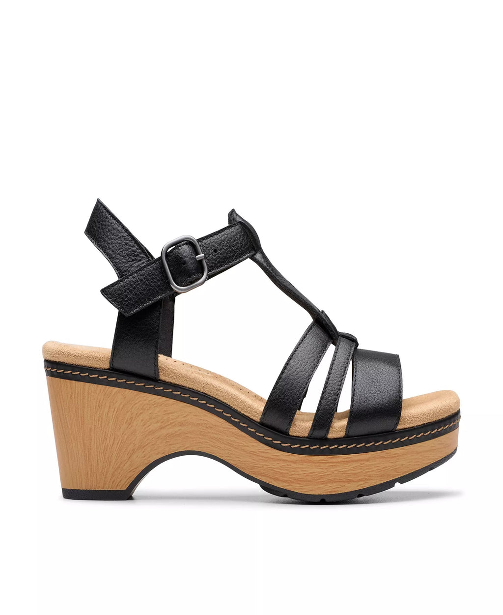 Clarks Seannah Madi Clog-Style Wedge T-Strap Sandals