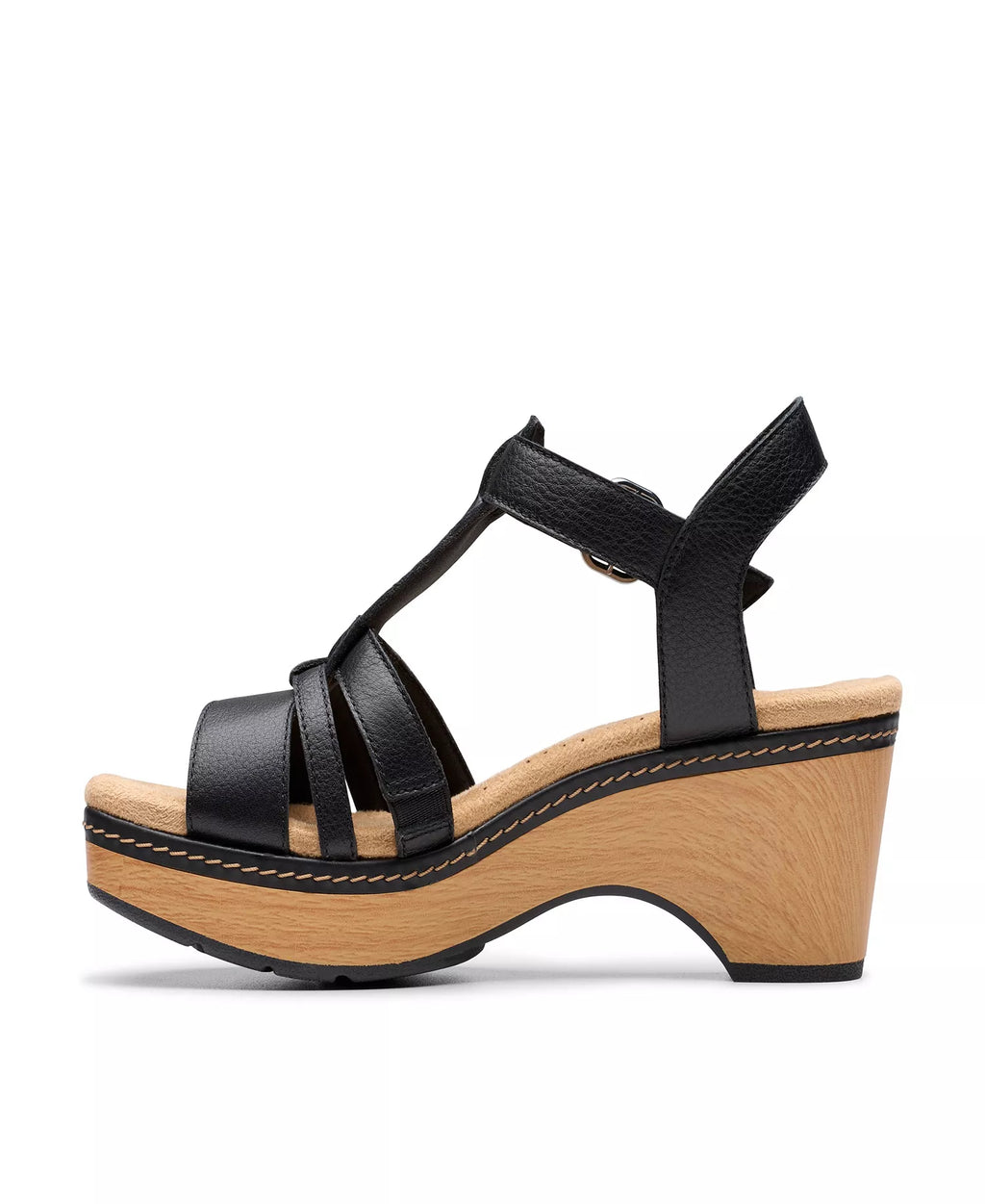 Clarks Seannah Madi Clog-Style Wedge T-Strap Sandals