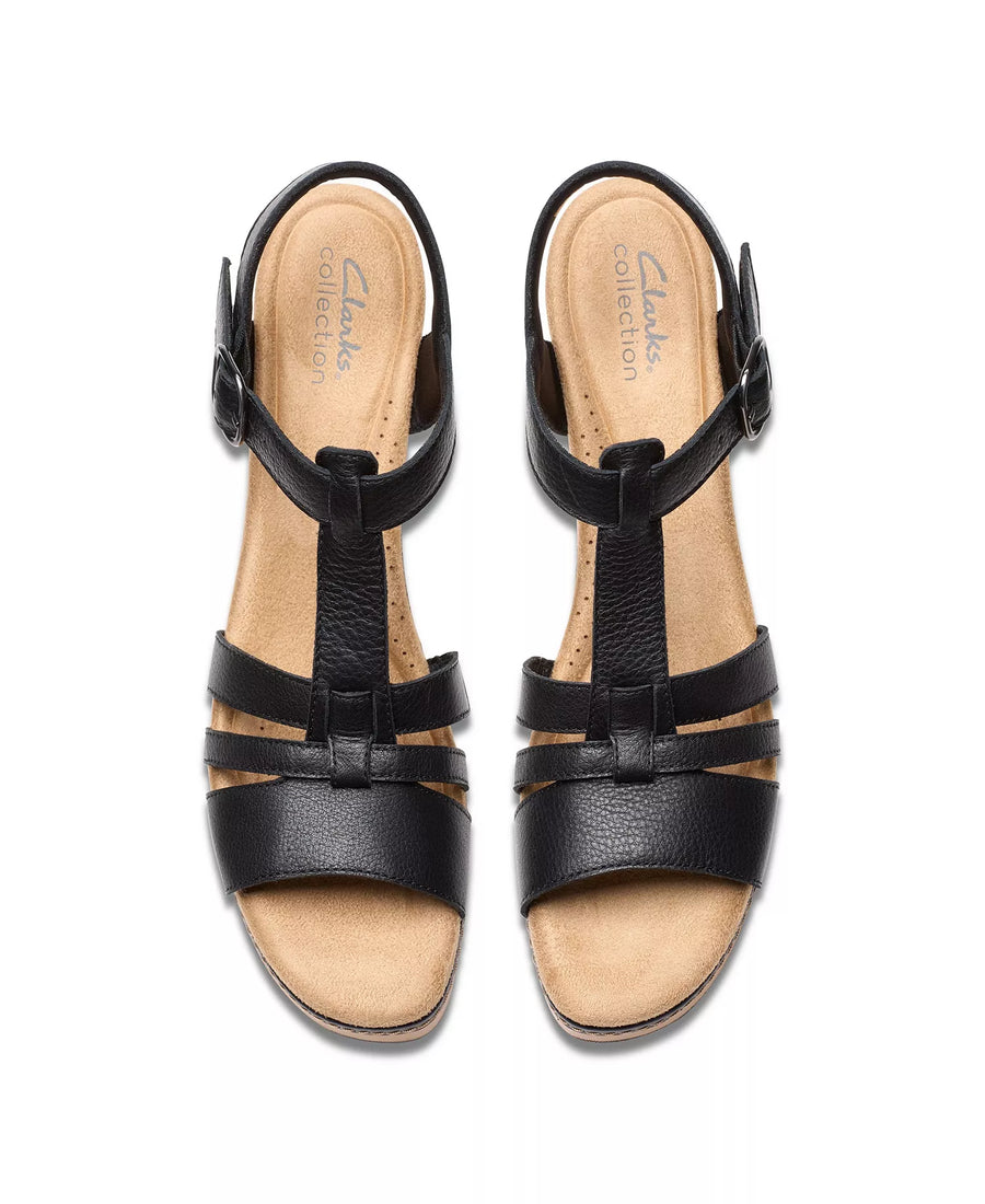 Clarks Seannah Madi Clog-Style Wedge T-Strap Sandals