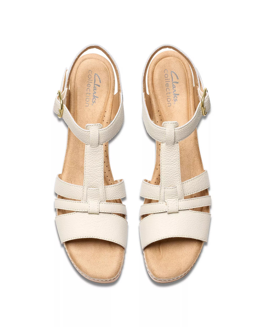Clarks Seannah Madi Clog-Style Wedge T-Strap Sandals