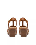 Clarks Emily2 Rose Leather Block Heel Sandals