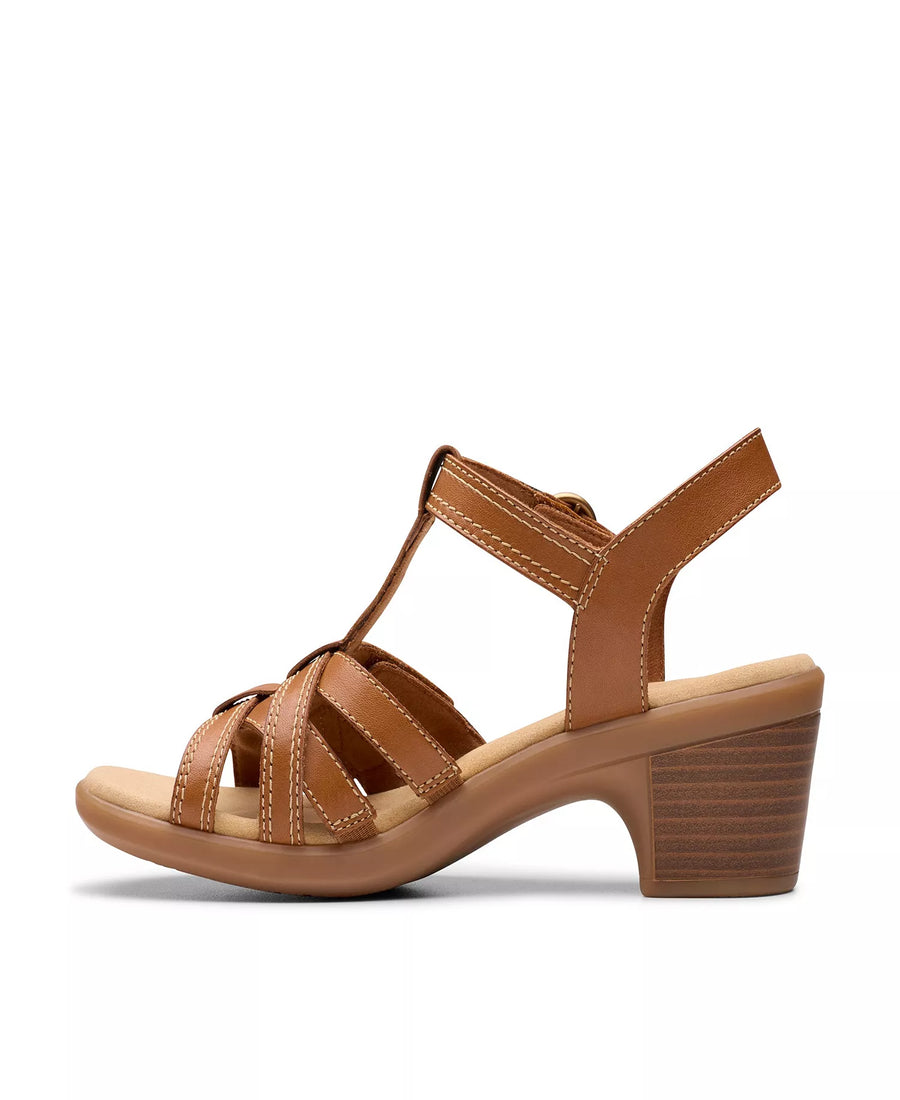 Clarks Emily2 Rose Leather Block Heel Sandals
