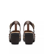 Clarks Emily2 Rose Leather Block Heel Sandals