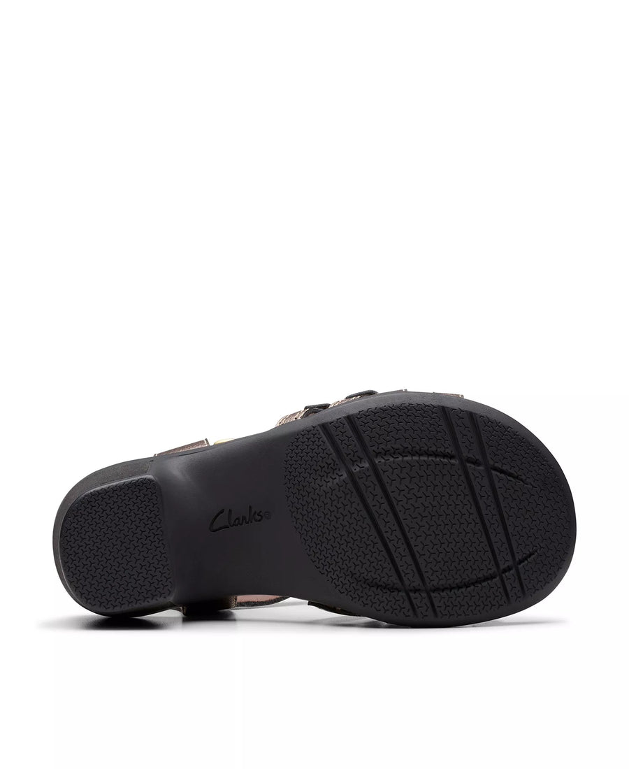 Clarks Emily2 Rose Leather Block Heel Sandals