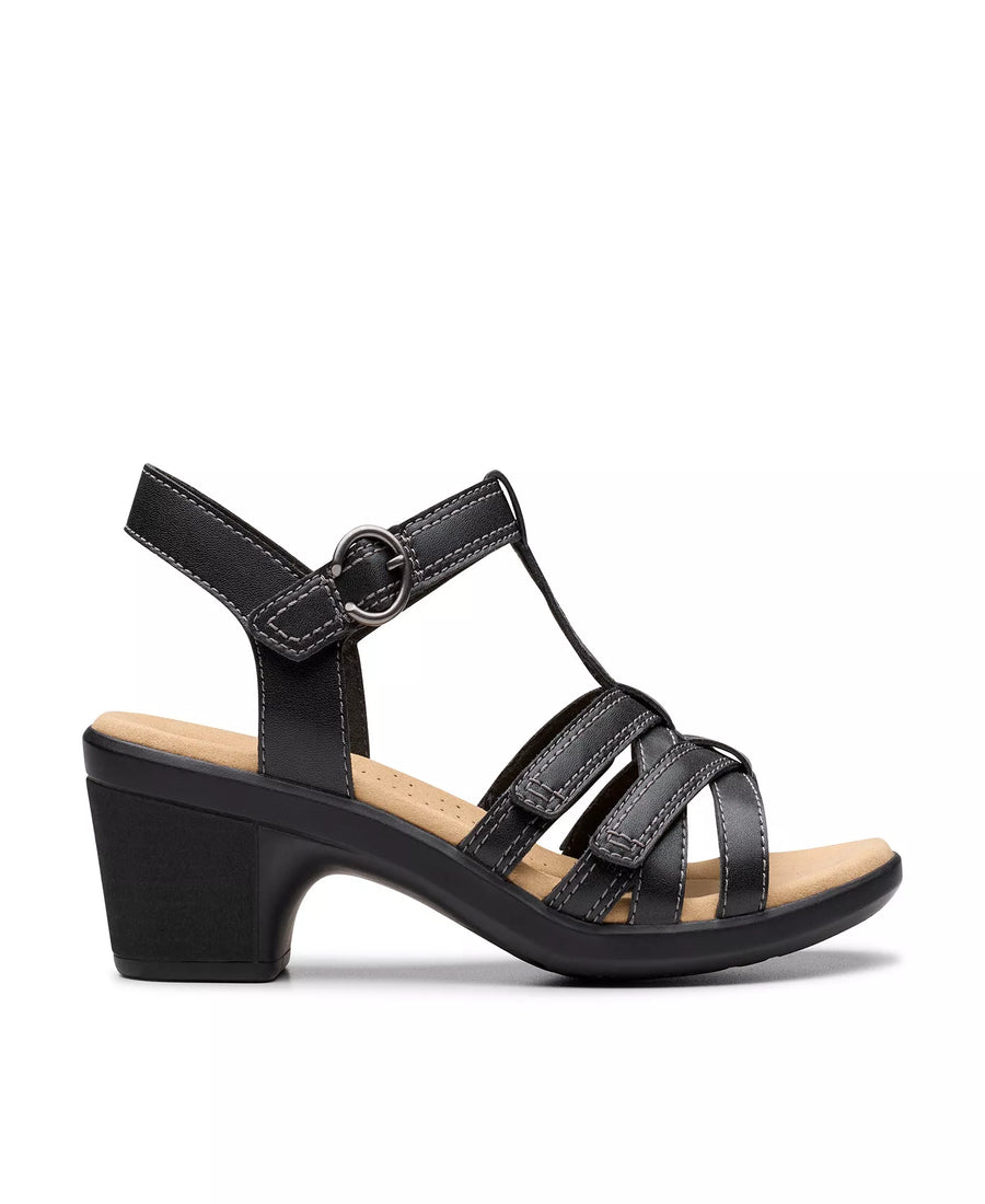 Clarks Emily2 Rose Leather Block Heel Sandals