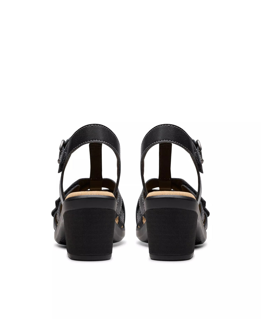 Clarks Emily2 Rose Leather Block Heel Sandals