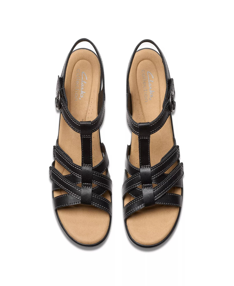 Clarks Emily2 Rose Leather Block Heel Sandals