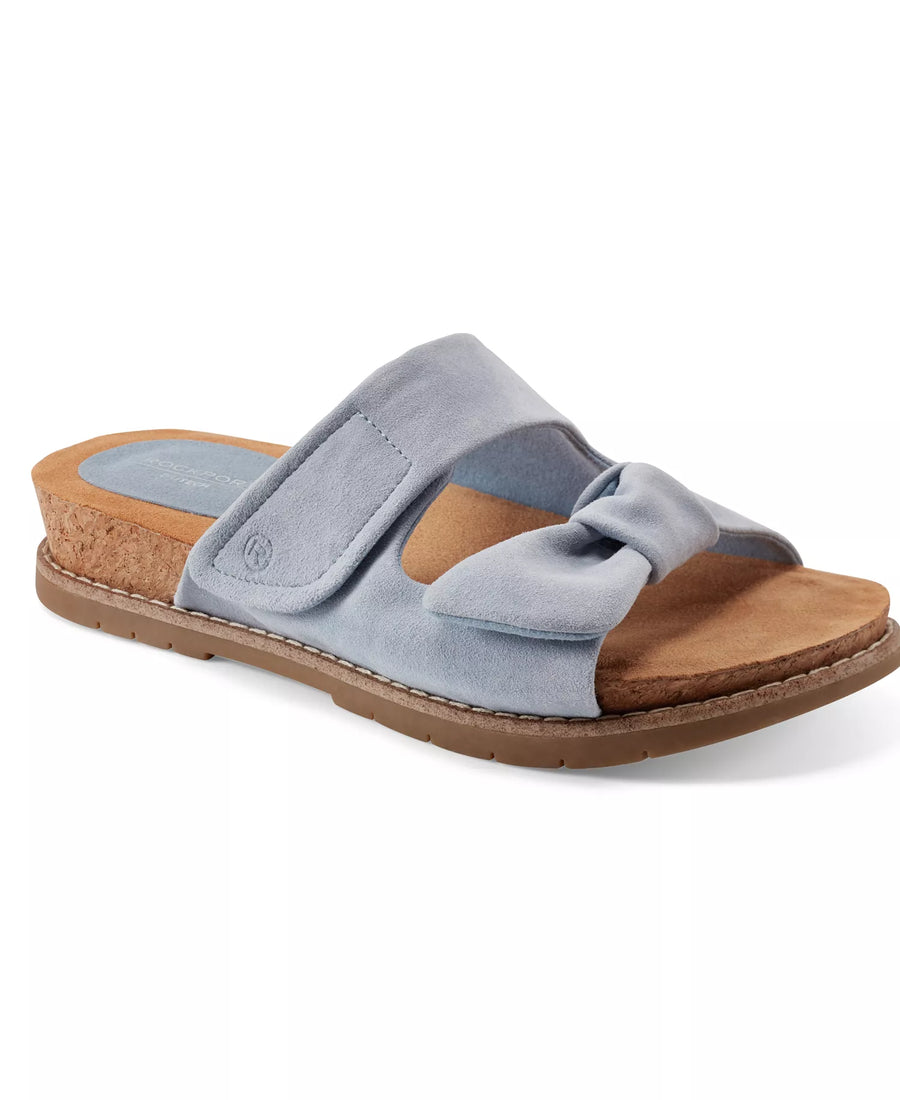 Rockport Women's Zova Bow Flat Slip-On Footbed Sandals