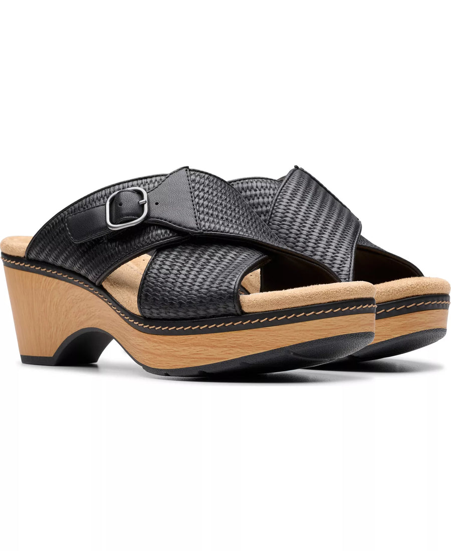 Clarks Seannah Nora Wedge Block Heel Sandals