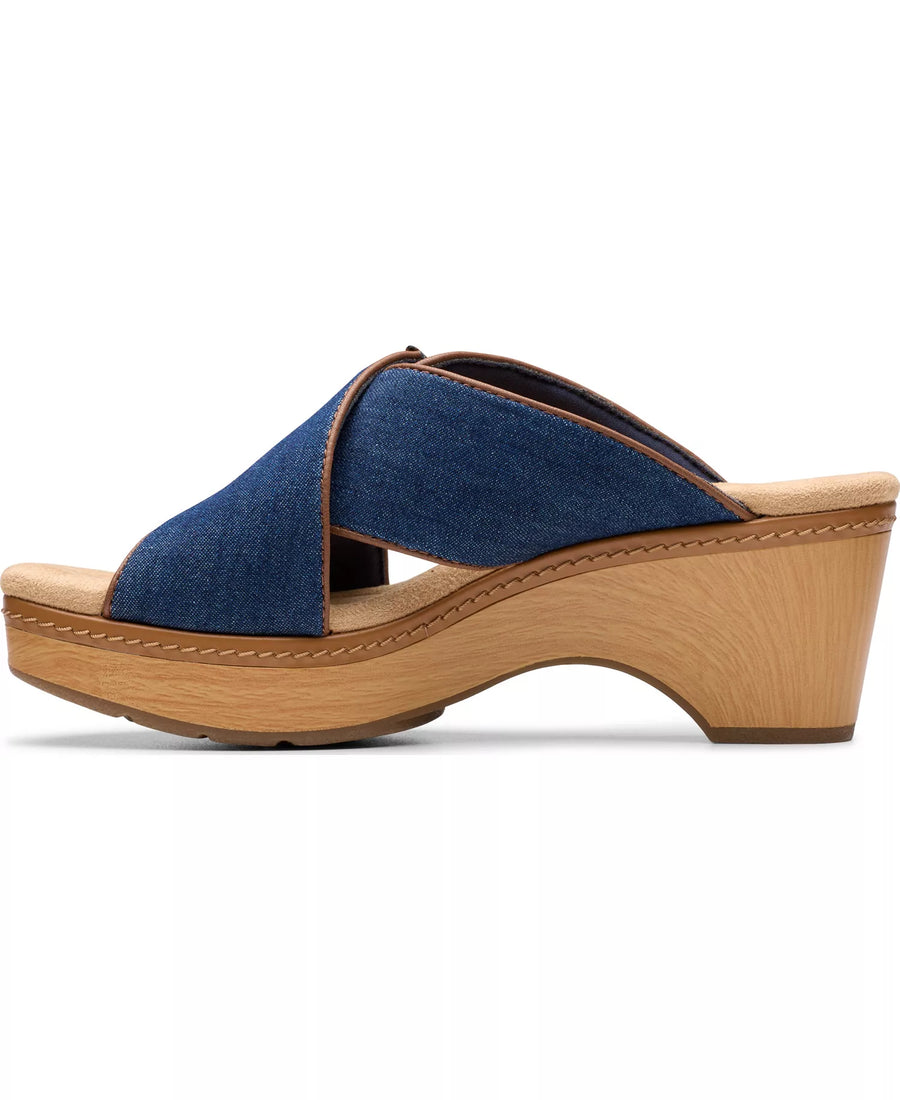 Clarks Seannah Nora Wedge Block Heel Sandals