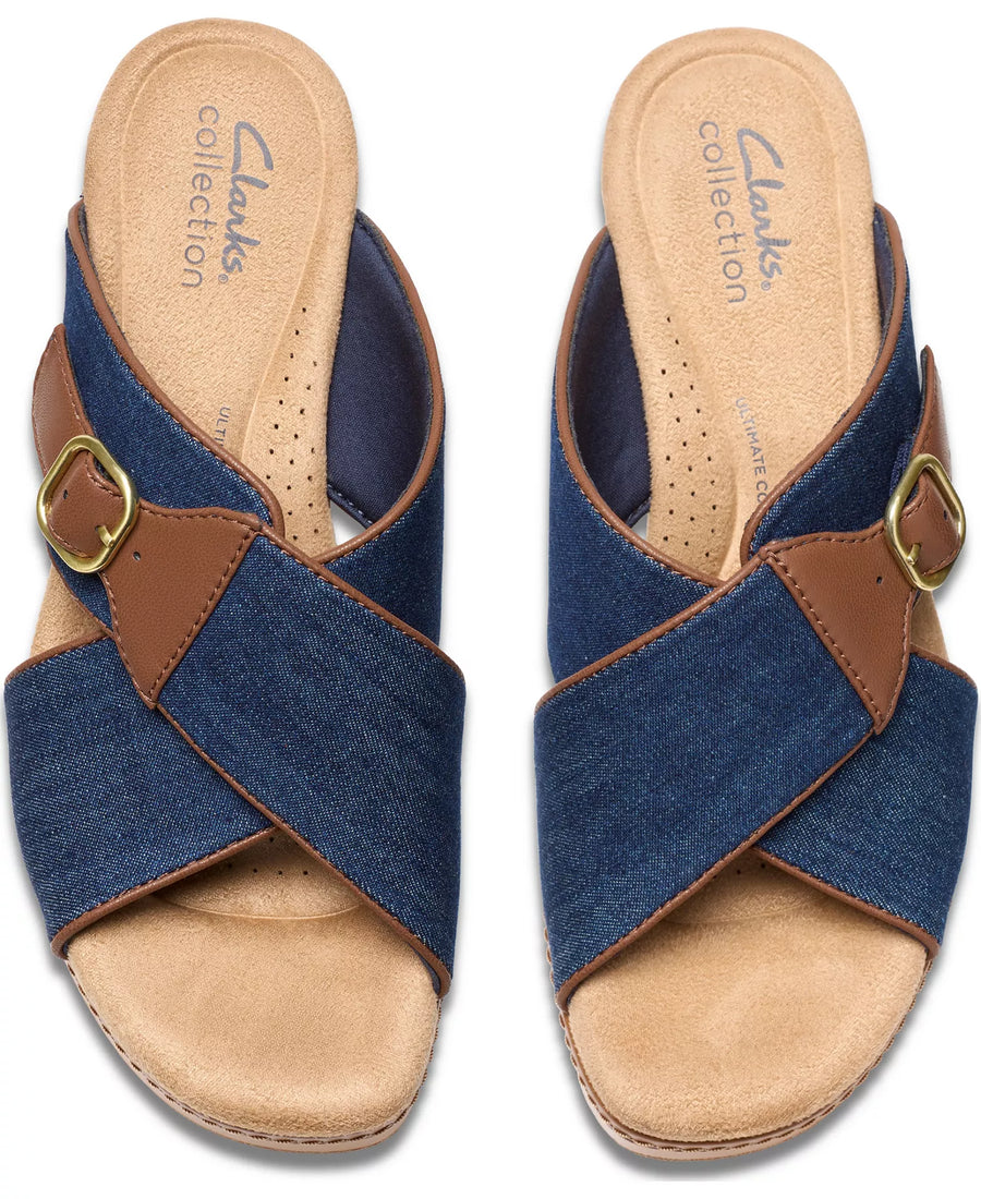 Clarks Seannah Nora Wedge Block Heel Sandals
