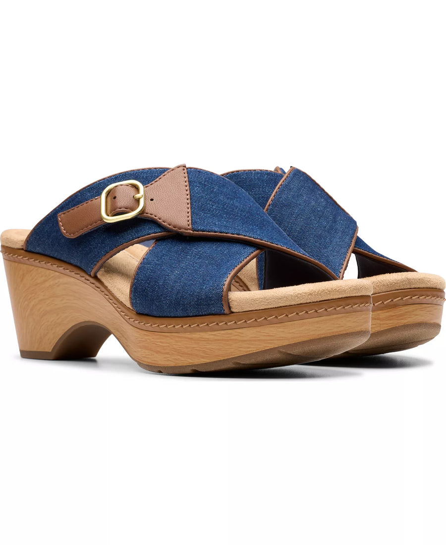 Clarks Seannah Nora Wedge Block Heel Sandals