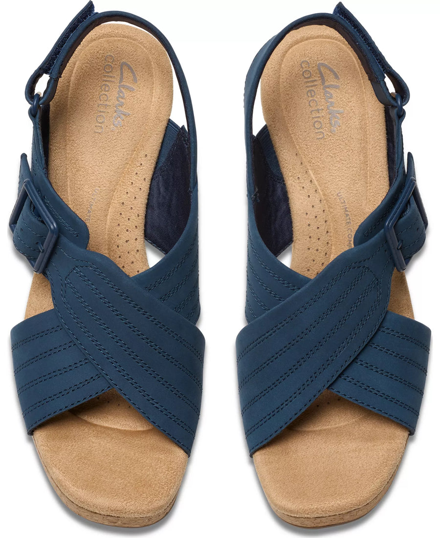 Clarks Collection Nerisa West Buckle Wedge Sandals