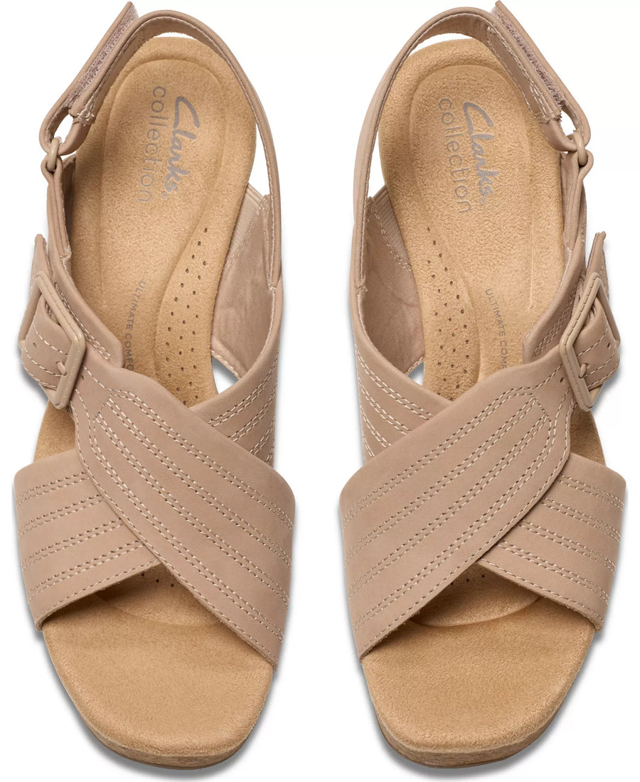 Clarks Collection Nerisa West Buckle Wedge Sandals