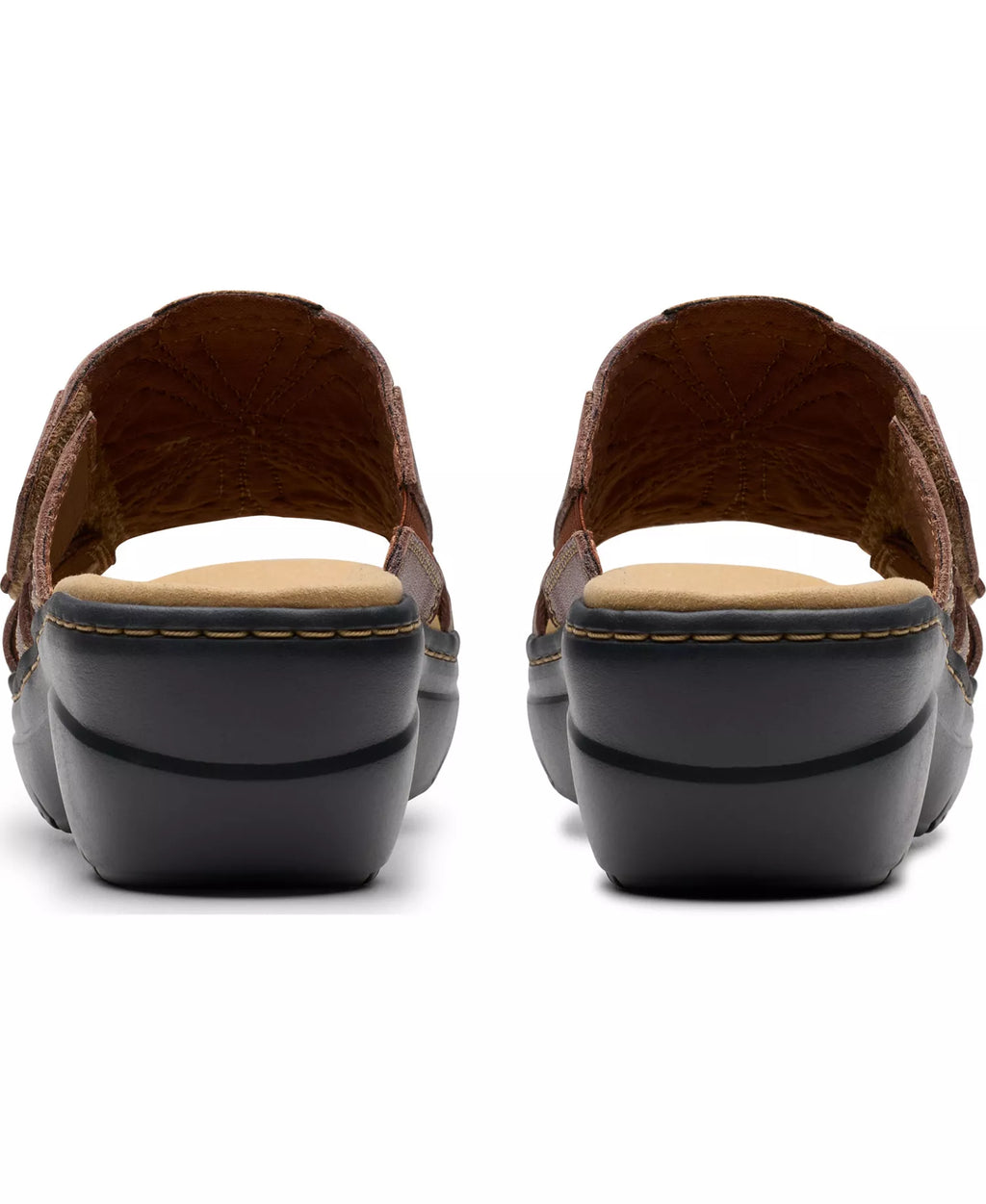 Clarks Merliah2 Belle Flower Leather Wedge Sandals