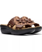 Clarks Merliah2 Belle Flower Leather Wedge Sandals