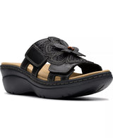 Clarks Merliah2 Belle Flower Leather Wedge Sandals
