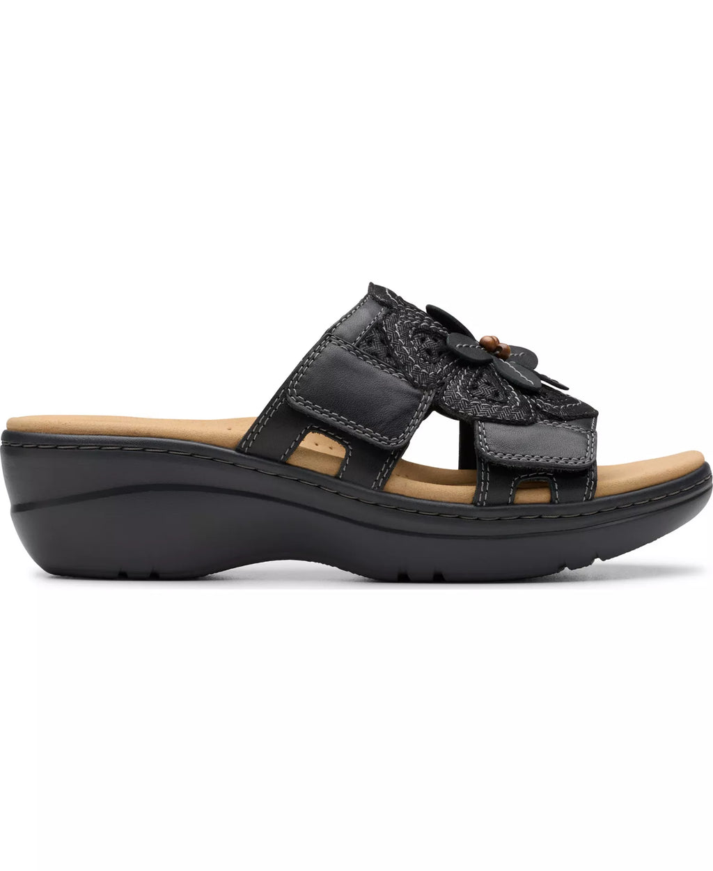 Clarks Merliah2 Belle Flower Leather Wedge Sandals