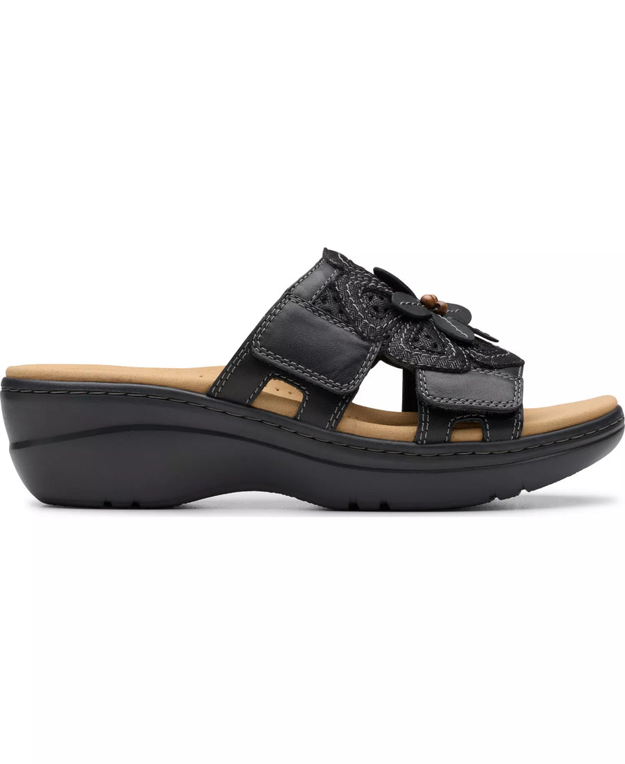 Clarks Merliah2 Belle Flower Leather Wedge Sandals
