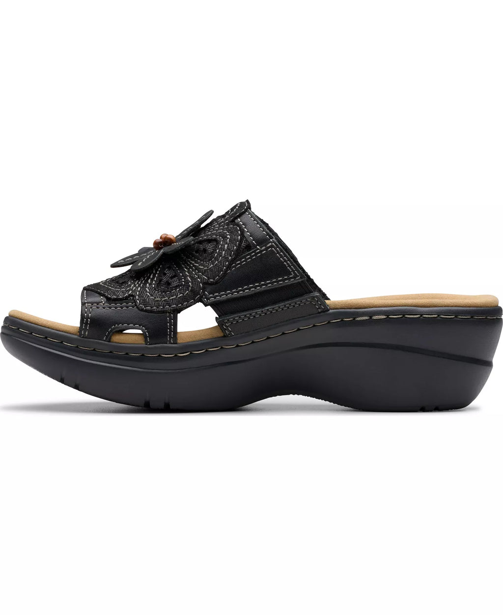 Clarks Merliah2 Belle Flower Leather Wedge Sandals