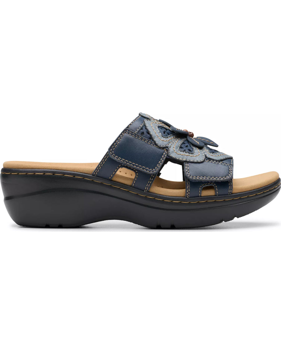 Clarks Merliah2 Belle Flower Leather Wedge Sandals