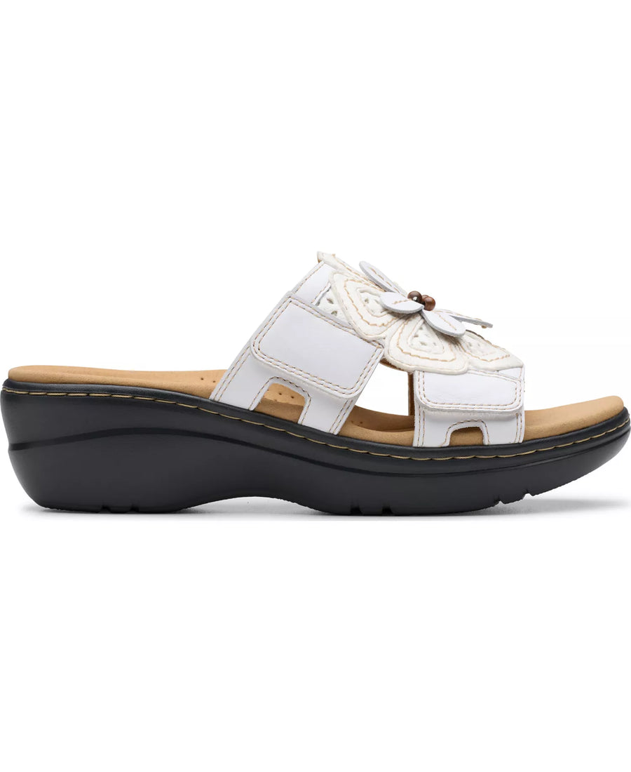 Clarks Merliah2 Belle Flower Leather Wedge Sandals