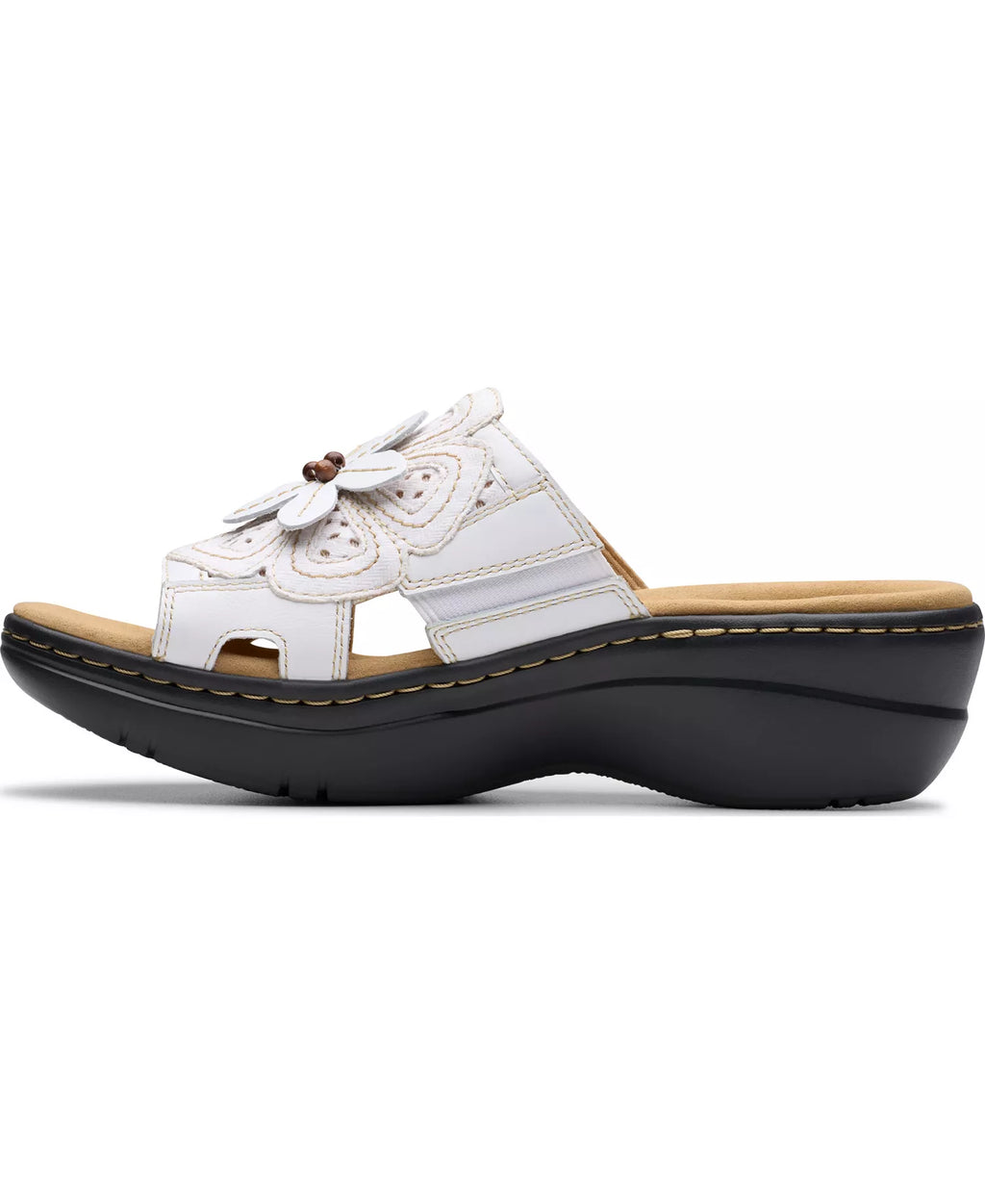 Clarks Merliah2 Belle Flower Leather Wedge Sandals