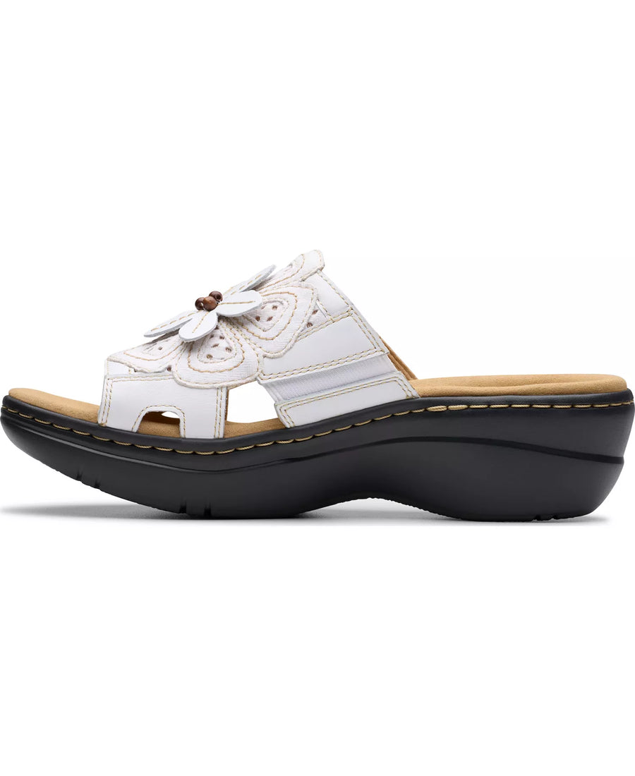 Clarks Merliah2 Belle Flower Leather Wedge Sandals