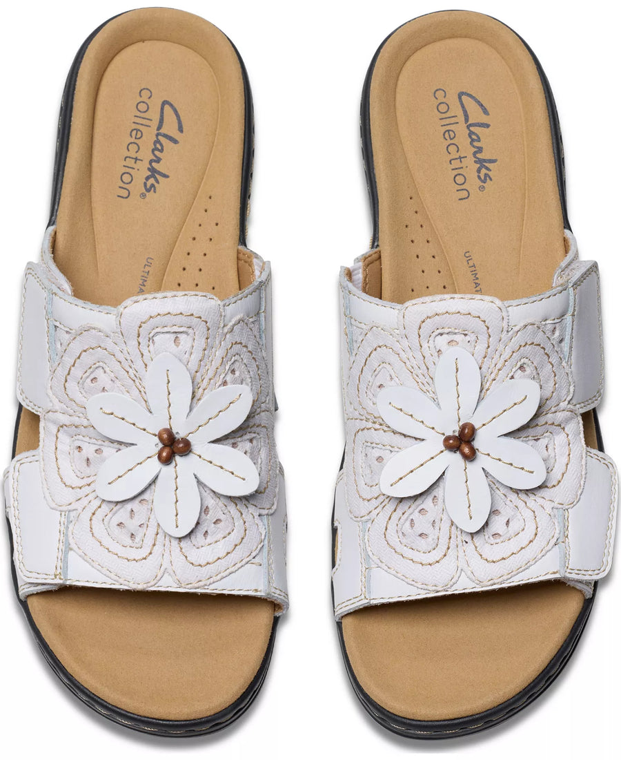 Clarks Merliah2 Belle Flower Leather Wedge Sandals