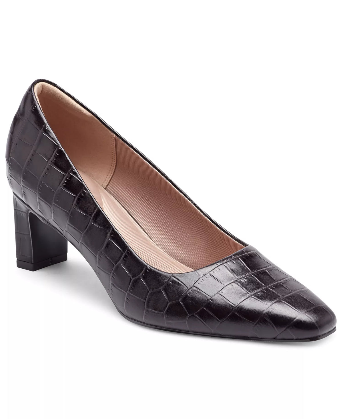 Rockport Women's Merida Total Motion Leather Block Heel Pumps