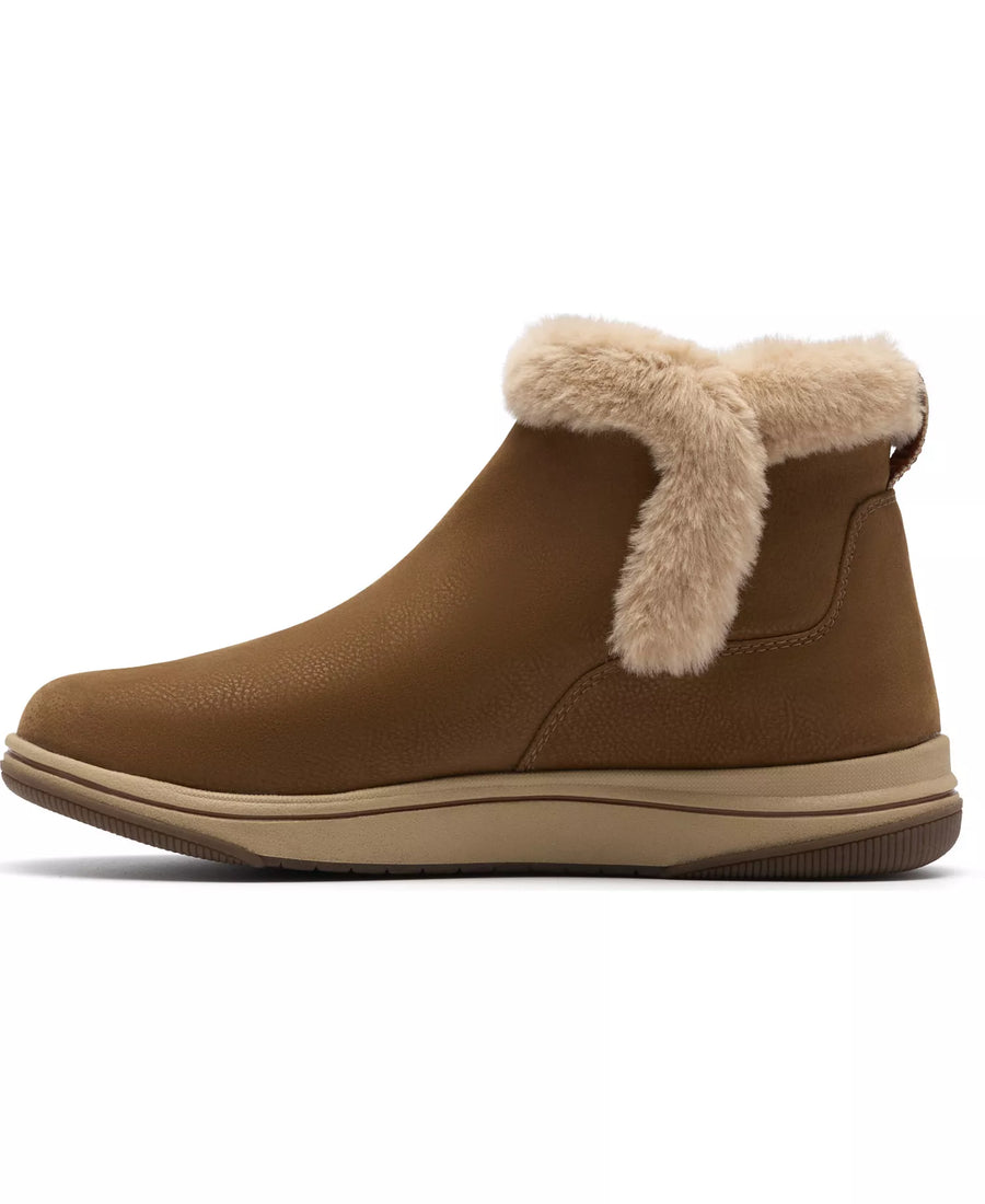 Clarks Women's Breeze Faux Fur Round Toe Booties